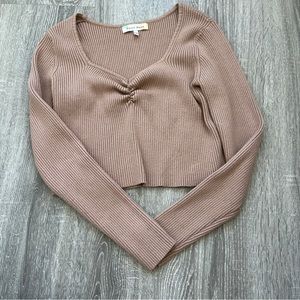 hazel moon knit crop top, cinched top